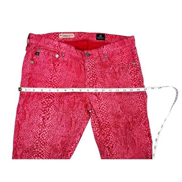 Adriano Goldschmied Pink Animal Print Leggings, Slim Fit Jeans, Women's Size 27 - Picture 4 of 8